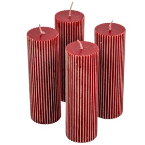 Kontúrozott bordás henger gyertya 50x150mm - bordó, Kellékek & szerszámok, Dekorációs kellékek, Dekorációs gyertya, , MESKA