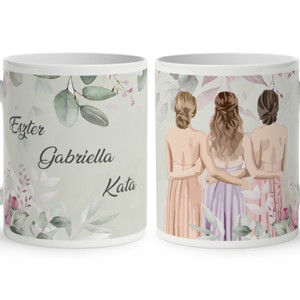 Kérd a neveddel - Koszorúslányok - Esküvő mintás bögre, Otthon & Életmód, Konyhafelszerelés, tálalás, Tálalás, Bögre & Csésze, , MESKA