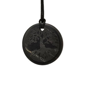Shungit medál életfa gravírozott 30mm - Meska.hu