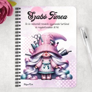 Személyre szabható - Cuki Fodrász manólány mintás A6-os füzet - otthon & életmód - papír, írószer - jegyzetfüzet & napló - Meska.hu