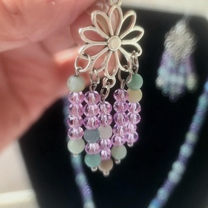 Türkiz árnyalatú nyári ékszerszett � Gyógyító kövekből készült egyedi karkötőpáros és fülbevaló - ékszer - ékszerszett - Meska.hu