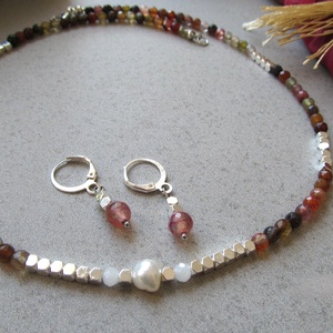 Minimalista Achát Hematit  ékszerszett természetes kövekből  tökéletes ajándék - ékszer - ékszerszett - Meska.hu