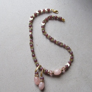 Szeretet fénye  rózsakvarc és arany hematit ékszerszett Kézműves rózsakvarc ékszerszett nőknek - ékszer - ékszerszett - Meska.hu