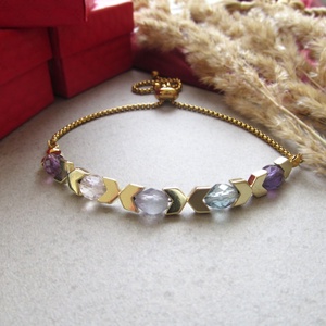 Fluorit és Aranyló Hematit Karkötő  Nyugalom és Harmónia Köve - Meska.hu