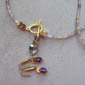 Fluorit és Hematit Harmónia Ékszerszett - ékszer - ékszerszett - Meska.hu