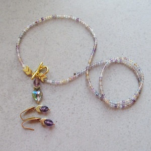 Fluorit és Hematit Harmónia Ékszerszett - Meska.hu