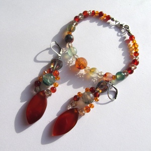 Vibráló Színű Achát Struktúra  Karkötő és Fülbevaló Ékszerszett a Természet Laborjából - ékszer - ékszerszett - Meska.hu