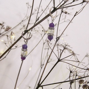 Ametiszt Álomfény � Kézzel Készült Ezüst Fülbevaló - ékszer - fülbevaló - lógó csepp fülbevaló - Meska.hu