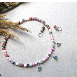 Cukor Felhő Ásvány Ékszer � Nyaklánc és Fülbevaló Szett Természetes Kövekből - Meska.hu