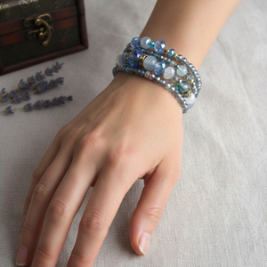 Tengeri Harmónia � 4 soros Alaktartó Karkötő Akvamarinnal és Amazonittal - ékszer - karkötő - ásványkarkötő - Meska.hu