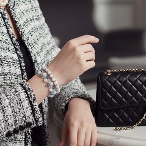 Rózsakvarc és kristály karkötő szett - ékszer - ékszerszett - Meska.hu