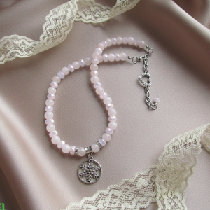 Csillogó Rózsakvarc Nyaklánc Hópehely Medállal � Egyedi Ásvány Ékszer, Ékszer, Nyaklánc, Gyöngyös nyaklánc, Ékszerkészítés, MESKA