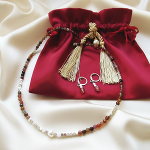 Minimalista Achát Hematit  ékszerszett természetes kövekből � tökéletes ajándék - ékszer - ékszerszett - Meska.hu