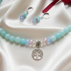 Elegáns amazonit ékszerszett Életfa medállal - ékszer - ékszerszett - Meska.hu