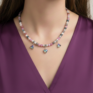 Cukor Felhő Ásvány Ékszer � Nyaklánc és Fülbevaló Szett Természetes Kövekből - ékszer - ékszerszett - Meska.hu