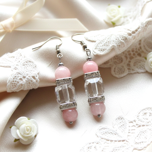  Csillogó  Perzsa Jáde kristály fülbevaló - ékszer - fülbevaló - lógó fülbevaló - Meska.hu