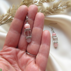  Csillogó  Perzsa Jáde kristály fülbevaló - ékszer - fülbevaló - lógó fülbevaló - Meska.hu