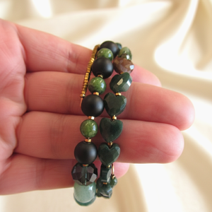 Kecses Ívű Luxus � Indiai achát onyx és arany hematit kecses karkötő - ékszer - karkötő - ásványkarkötő - Meska.hu