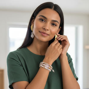 Pasztell Álom � Rózsakvarc és Kristály Többsoros Ékszerszett - ékszer - ékszerszett - Meska.hu