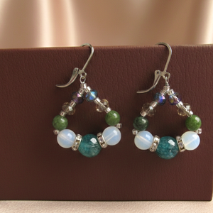 Erdő Mélye � Nagyszemű Achát és Opálfülbevaló - Meska.hu