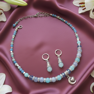 Akvamarin álom � Mesés ékszerszett ezüst fülbevalóval, díszdobozba rejtve, Ékszer, Ékszerszett, Ékszerkészítés, MESKA