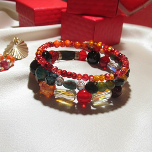 Tűz és Elegancia� Kézműves Ékszerszett Aranyozott Részletekkel - ékszer - ékszerszett - Meska.hu