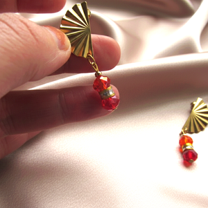 Tűz és Elegancia� Kézműves Ékszerszett Aranyozott Részletekkel - ékszer - ékszerszett - Meska.hu