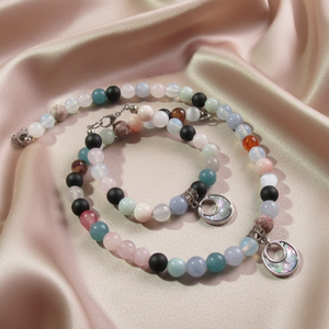 Lélek-Mozaik Kollekció � Sokszínű ásványékszer szett 8 mm-es gyöngyökből - Meska.hu