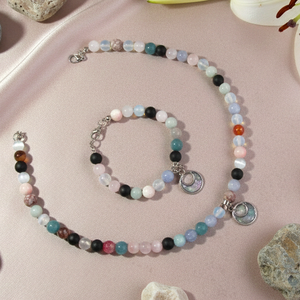 Lélek-Mozaik Kollekció � Sokszínű ásványékszer szett 8 mm-es gyöngyökből, Ékszer, Ékszerszett, Ékszerkészítés, MESKA