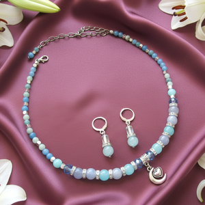 Akvamarin álom � Mesés ékszerszett ezüst fülbevalóval, díszdobozba rejtve, Ékszer, Ékszerszett, Ékszerkészítés, MESKA