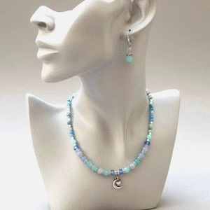 Akvamarin álom � Mesés ékszerszett ezüst fülbevalóval, díszdobozba rejtve - ékszer - ékszerszett - Meska.hu