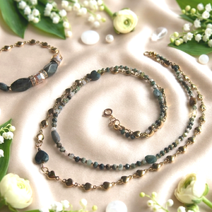 Zöld Erdők Varázsa  Szíves ékszerszett díszcsomagolással Indiai achát ékszer szett - Meska.hu