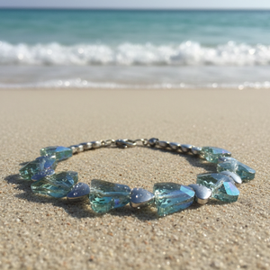 Óceán Kincse  Rugalmas hematit szíves karkötő - ékszer - karkötő - ásványkarkötő - Meska.hu