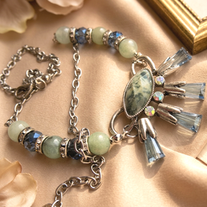 Nílus Éke � Természetes Amazonit és Rozsdamentes Acél Nyaklánc - ékszer - nyaklánc - statement nyaklánc - Meska.hu