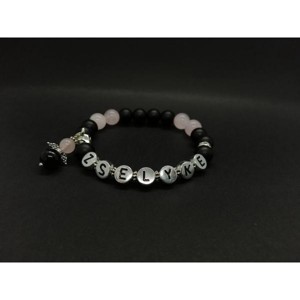 Angyalkás ásványkarkötő névvel, Ékszer, Karkötő, Ásványkarkötő, , MESKA