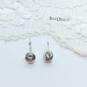 Ezüst topáz köves fülbevaló, , , MESKA