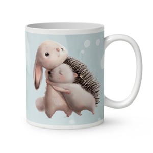 Kérd a neveddel - Nyuszi és süni mintás bögre - otthon & életmód - konyhafelszerelés, tálalás - tálalás - bögre & csésze - Meska.hu