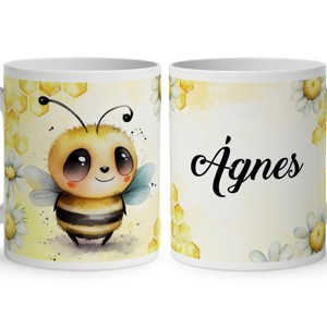 Névvel kérhető - Aranyos méhecske mintás bögre, Otthon & Életmód, Konyhafelszerelés, tálalás, Tálalás, Bögre & Csésze, , MESKA