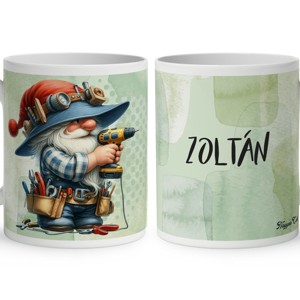 Névvel kérhető - Csavaros Ezermester manó mintás bögre, Otthon & Életmód, Konyhafelszerelés, tálalás, Tálalás, Bögre & Csésze, , MESKA