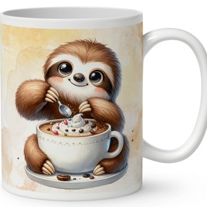 Névvel kérhető - Kávés lajhár egy kis nasival mintás bögre - otthon & életmód - konyhafelszerelés, tálalás - tálalás - bögre & csésze - Meska.hu