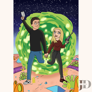 Egyedi Rick és Morty digitális rajz , Művészet, Grafika & Illusztráció, Egyéb rajzok, , MESKA