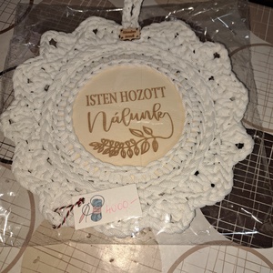 Isten hozott kopogtató, Otthon & Életmód, Dekoráció, Ajtó- és ablak dekoráció, Ajtódísz & Kopogtató, Horgolás, MESKA