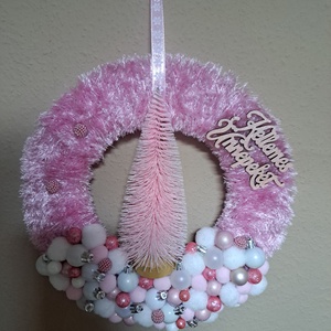 Karácsonyi kopogtató, Karácsony, Adventi díszek, Adventi ajtódísz, Horgolás, Mindenmás, MESKA