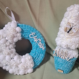 Asztaldísz kopogtató, Otthon & Életmód, Dekoráció, Virágdekoráció, Virágdíszek, Dekor koszorúk, kopogtatók, , MESKA