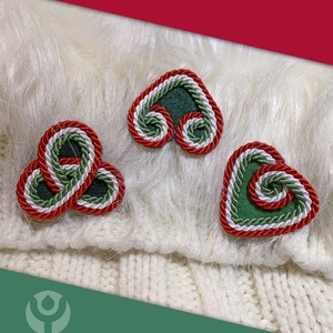 Zsinóros szív kokárda - ékszer - kitűző és bross - kitűző - Meska.hu