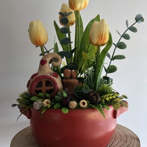 Csigás tavaszi asztaldísz - otthon & életmód - dekoráció - asztal és polc dekoráció - asztaldísz - Meska.hu