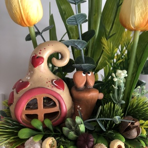 Csigás tavaszi asztaldísz - otthon & életmód - dekoráció - asztal és polc dekoráció - asztaldísz - Meska.hu