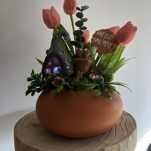 �Helló tavasz csigás asztaldísz - otthon & életmód - dekoráció - asztal és polc dekoráció - asztaldísz - Meska.hu