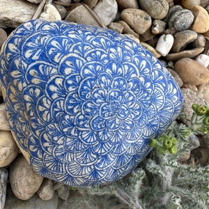 Kék színű Zen kavics - otthon & életmód - dekoráció - asztal és polc dekoráció - kavics & kő - Meska.hu