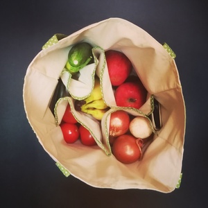 Zsebes bevásárlótáska - táska & tok - bevásárlás & shopper táska - shopper, textiltáska, szatyor - Meska.hu